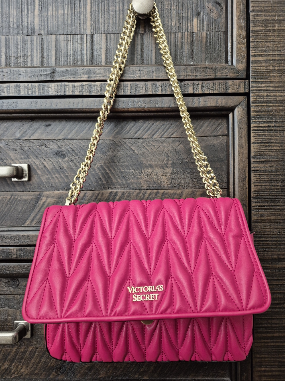 💕Victoria's Secret Pink Quilted Chain-Handle Shoulder Bag💕